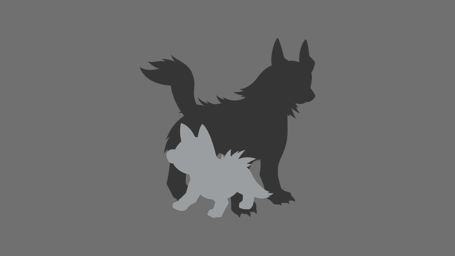 Poochyena En Evolutie Silhouet Achtergrond