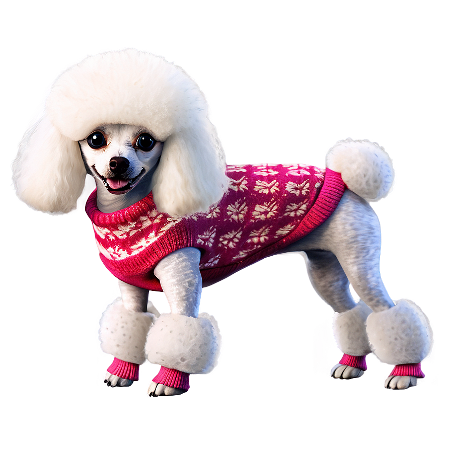 Poodle In Sweater Png 06112024 PNG