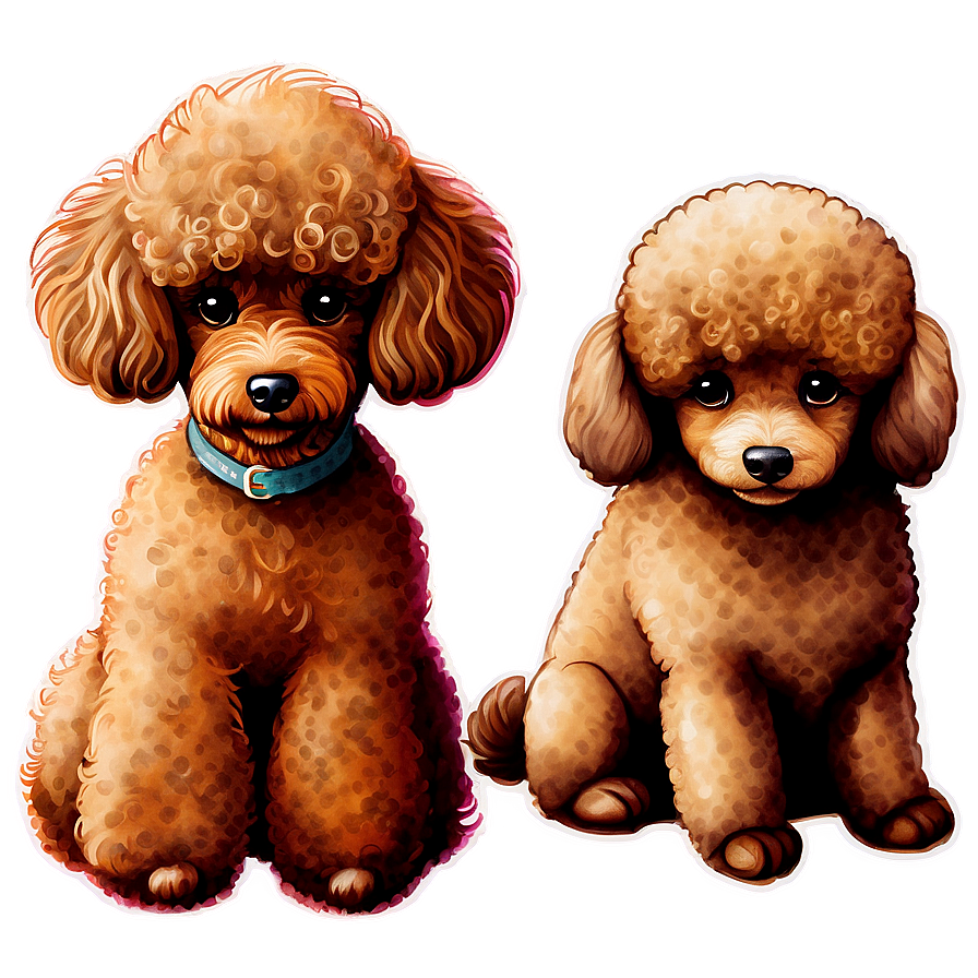 Poodle Watercolor Png Mle5 PNG