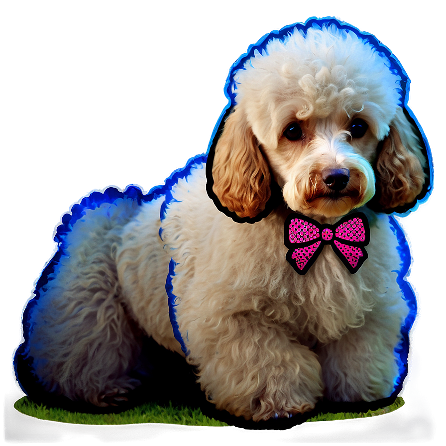 Poodle With Bow Design Png 06112024 PNG
