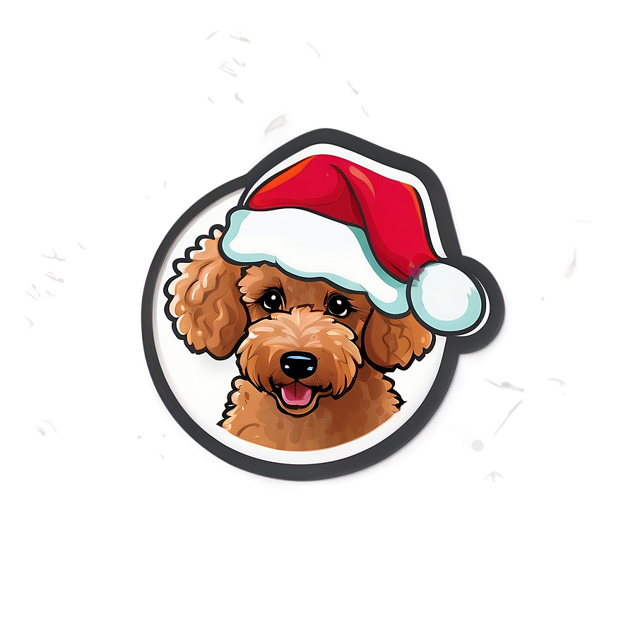 Poodle With Santa Hat Png 06112024 PNG