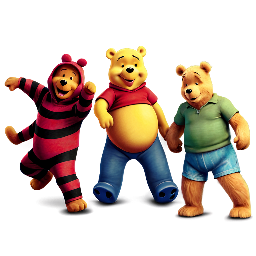 Pooh Bear With Friends Png Mad PNG