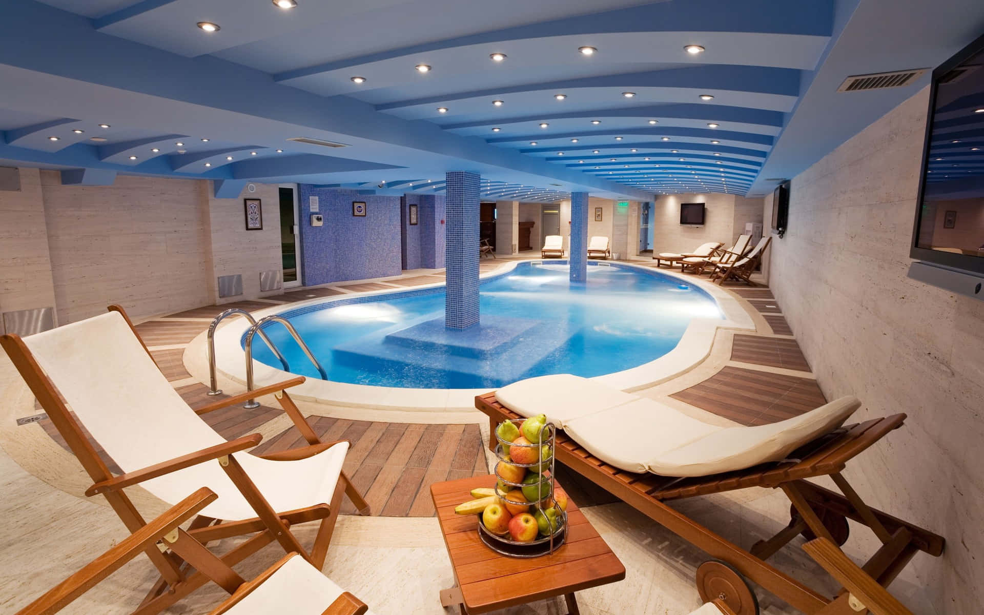 Elegant Indoor Swimming Pool Background