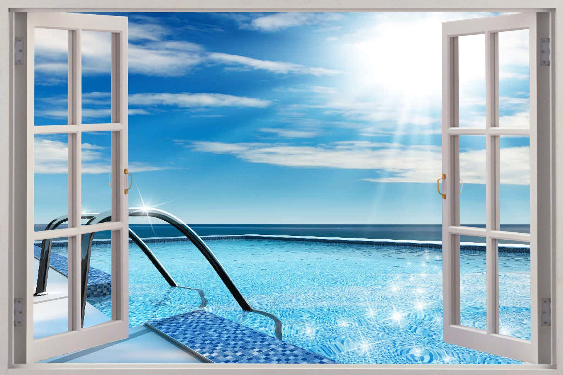 Window Swimming Pool Background