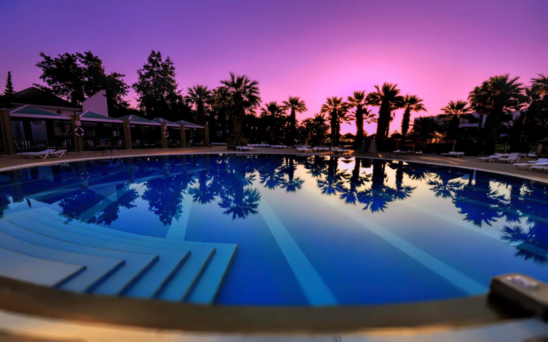 Purple Sky And Pool Background