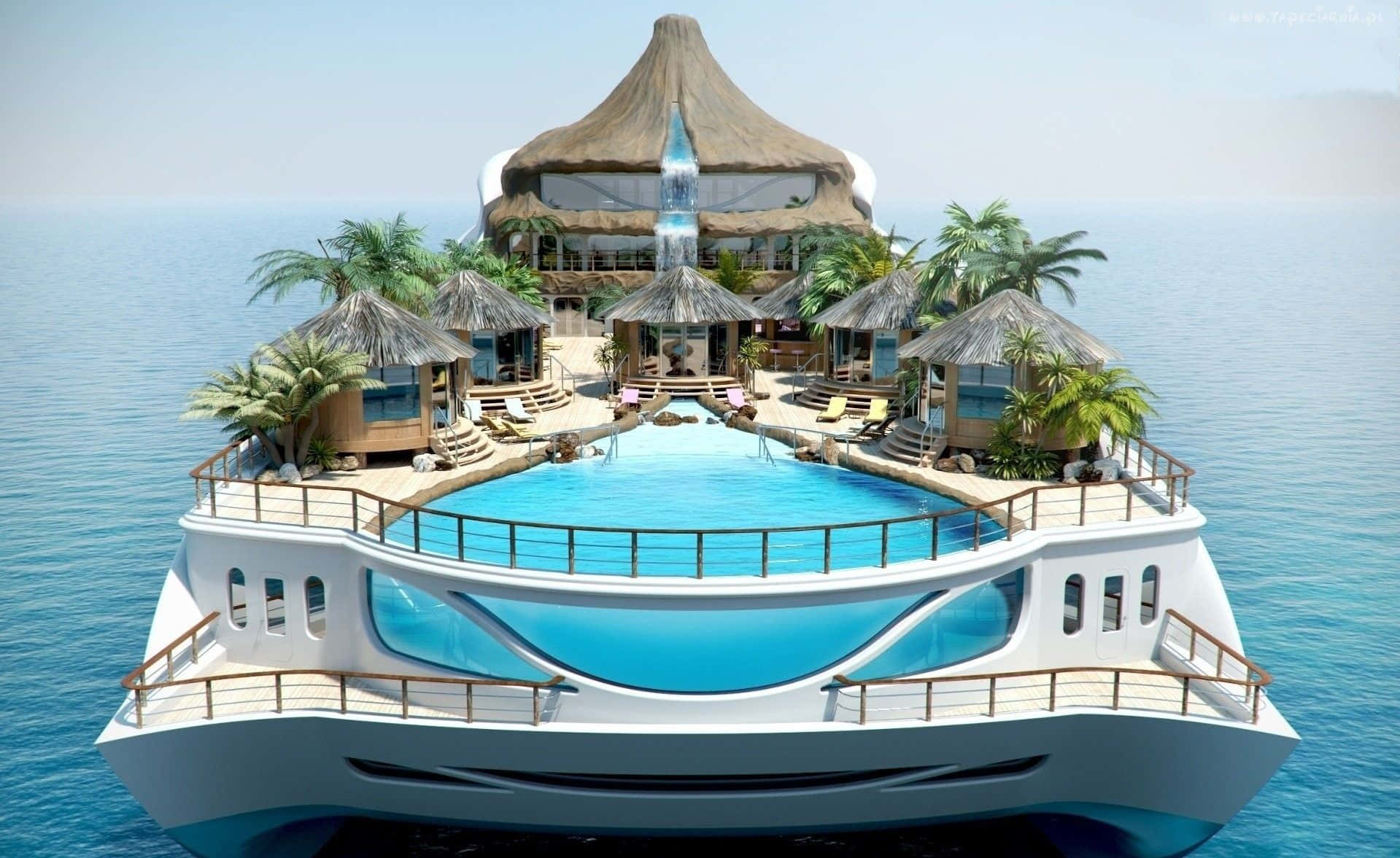 Yacht Swimming Pool Background