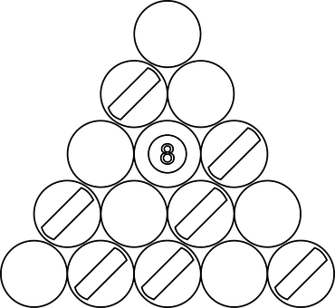 Pool Balls Triangle Formation PNG