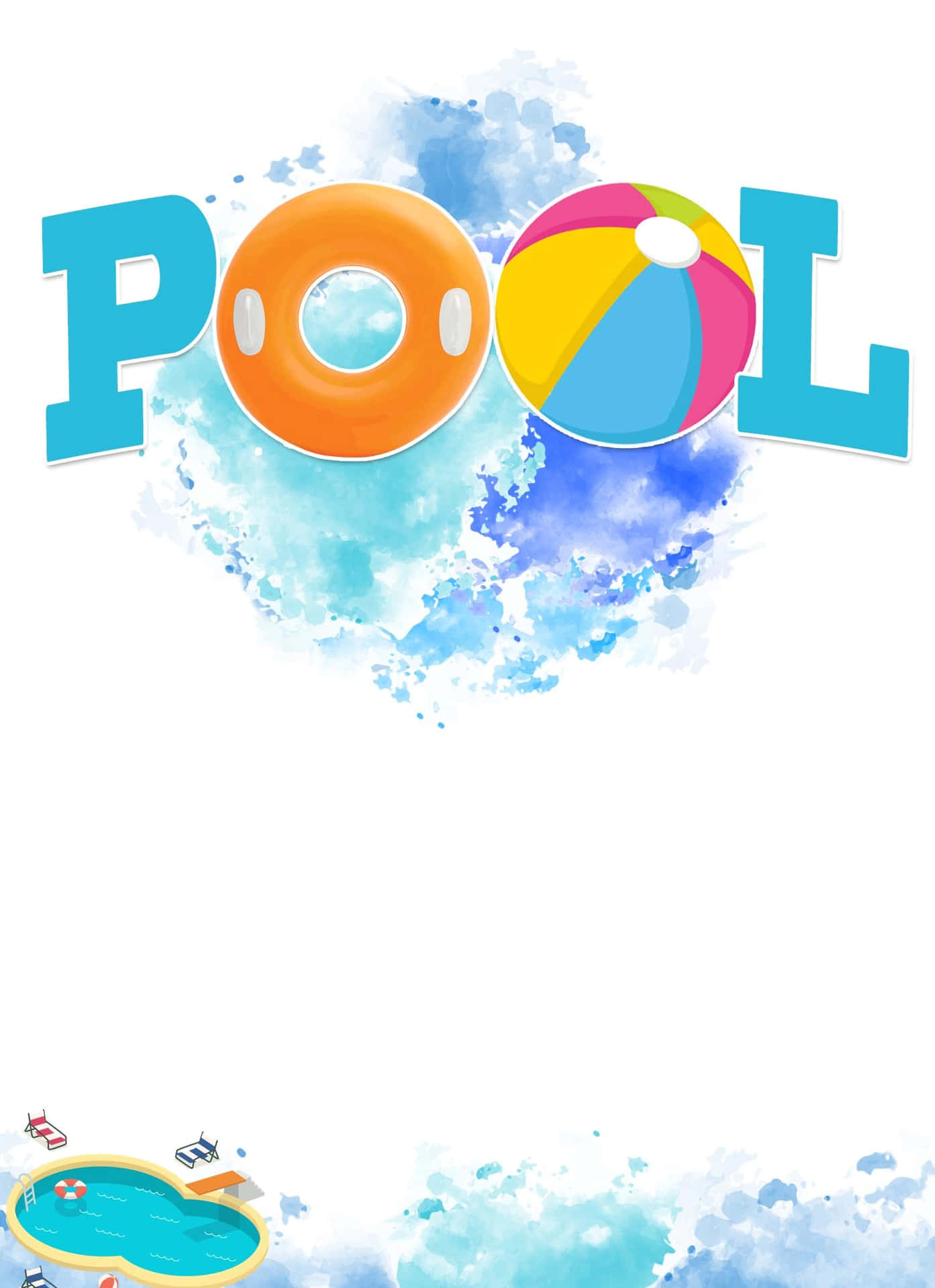 Text Graphics Pool Party Background