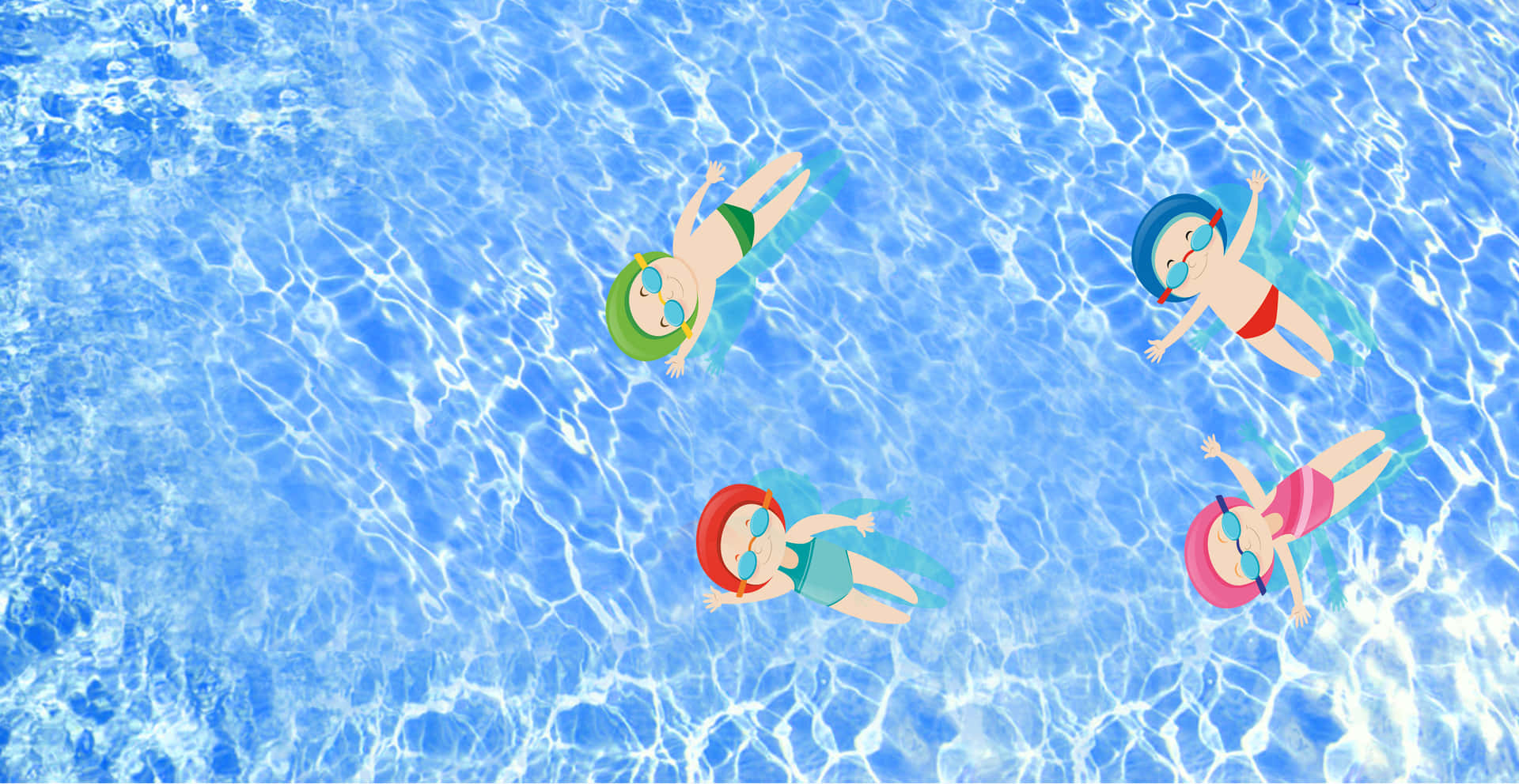Tiny Swimmers Pool Party Background