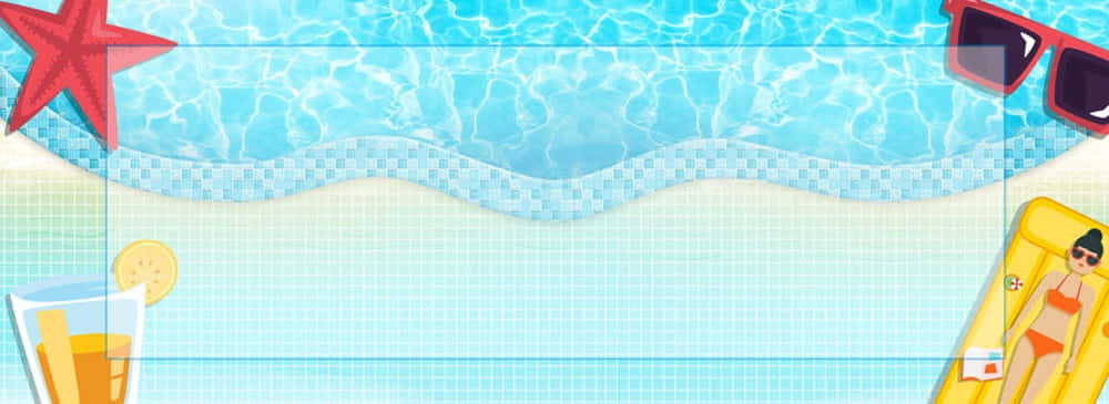 Ultrawide Vectors Pool Party Background