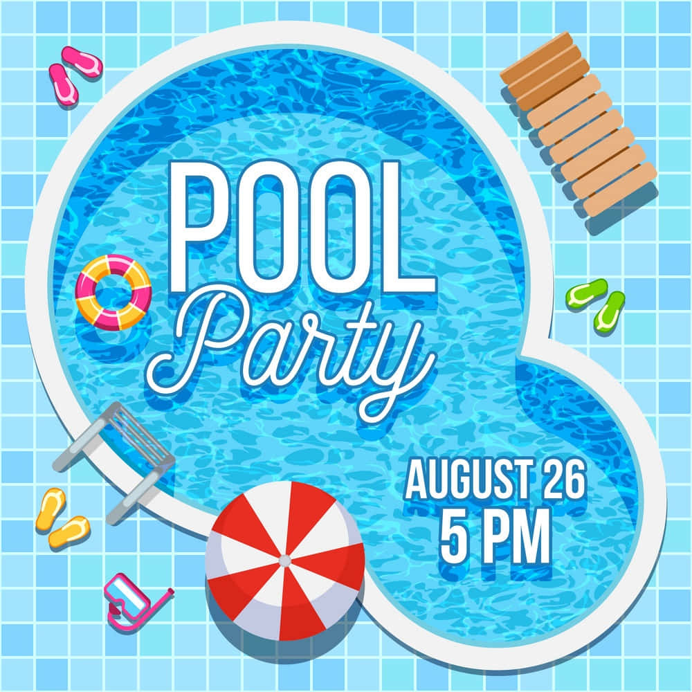 Infographic Invitation Pool Party Background