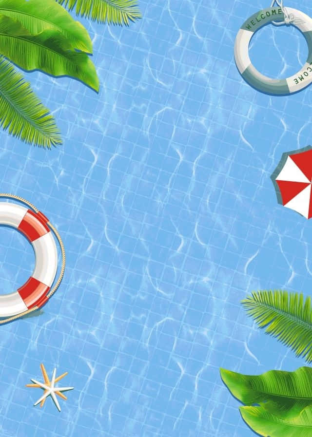 Vector Tiles Pool Party Background