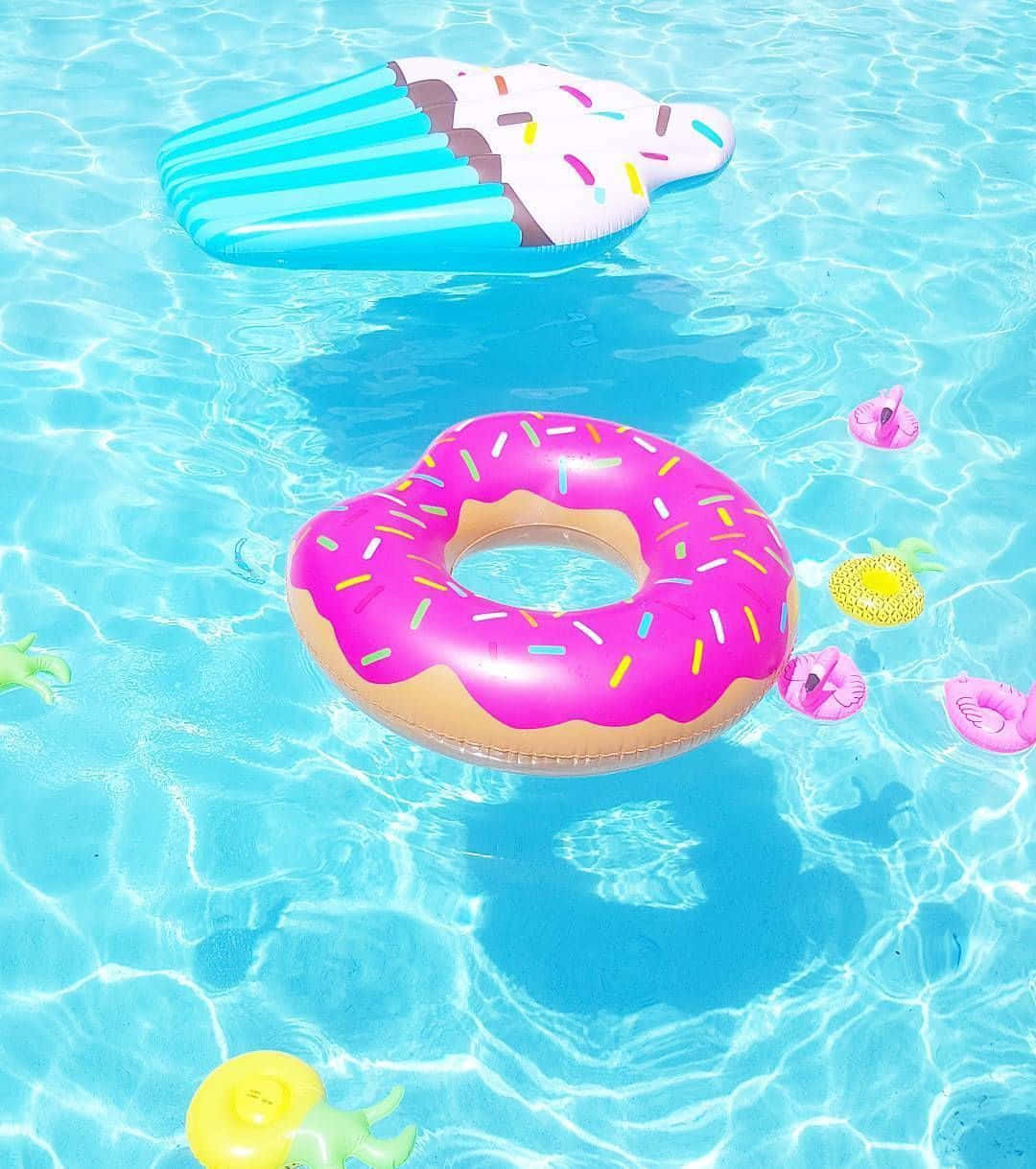 Donut F loating Pool Party Baggrund.