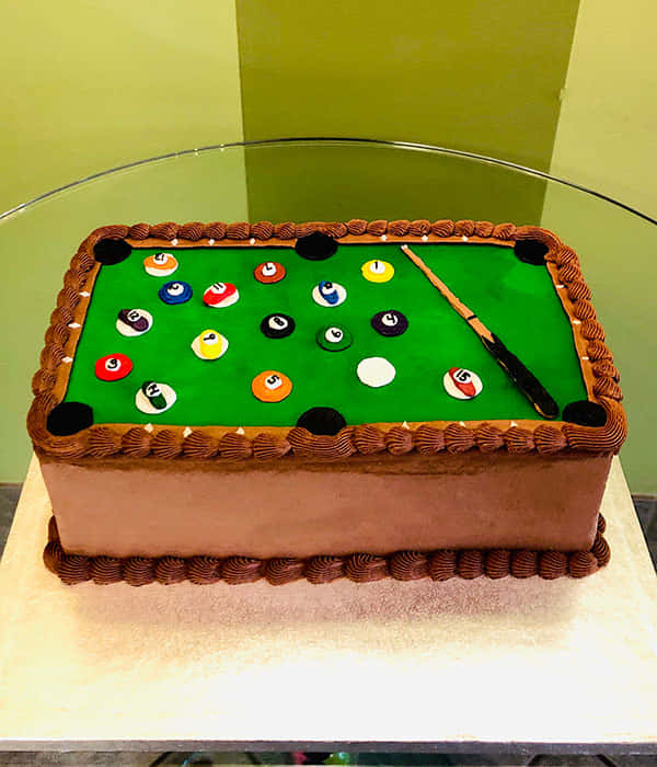 Pool Table Cake Design Background