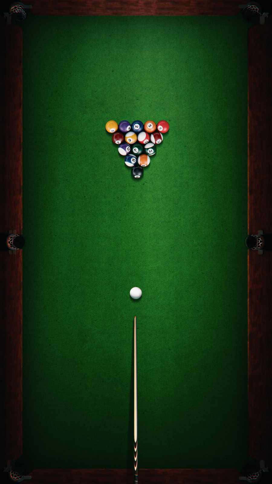 Pool Table Cue And Balls Wallpaper