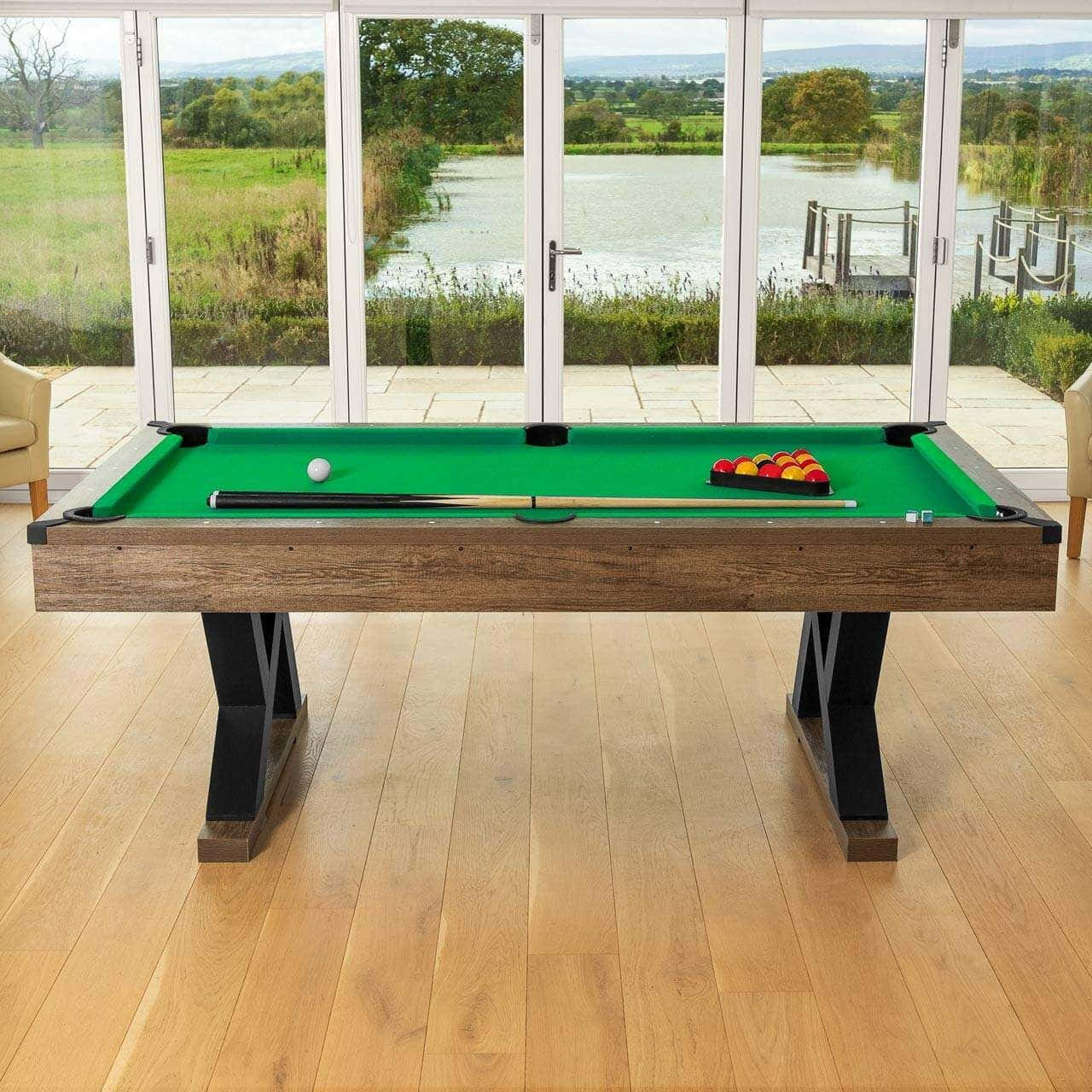 A Pool Table In A Room With A View