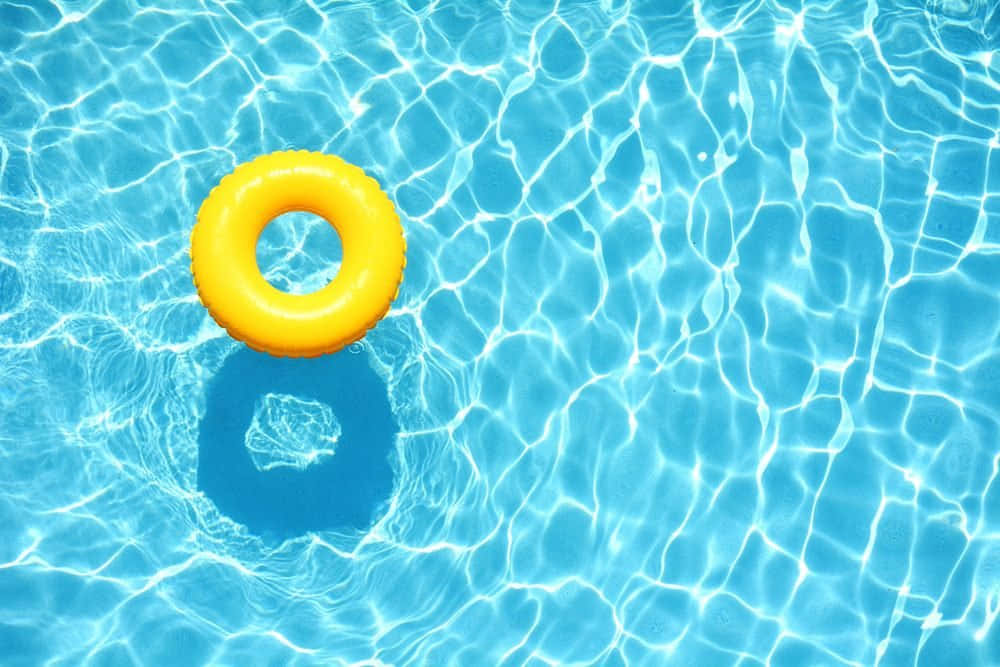 Pool Water Yellow Ring Floater Wallpaper