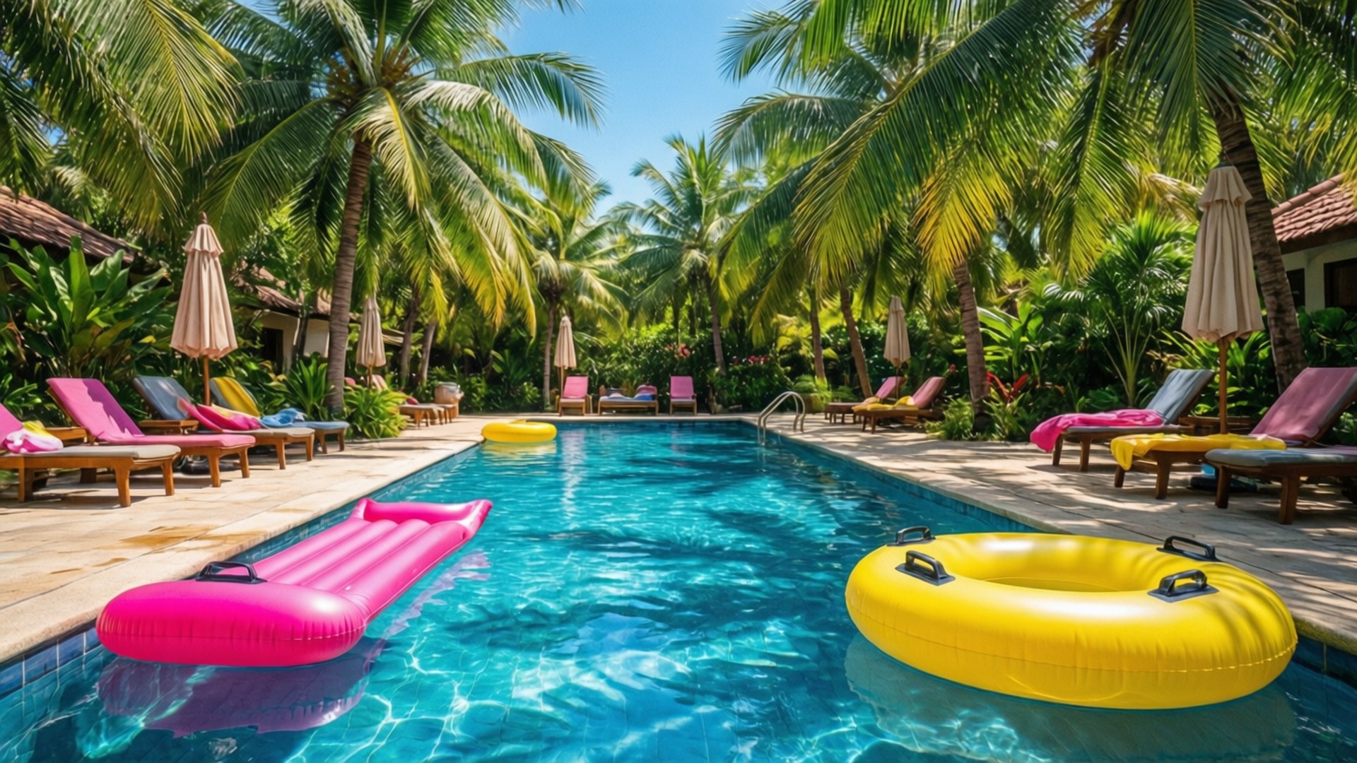 Poolside Summer Fun Wallpaper