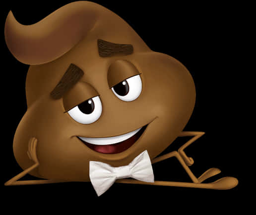 Poop Emoji With Bowtie.png PNG