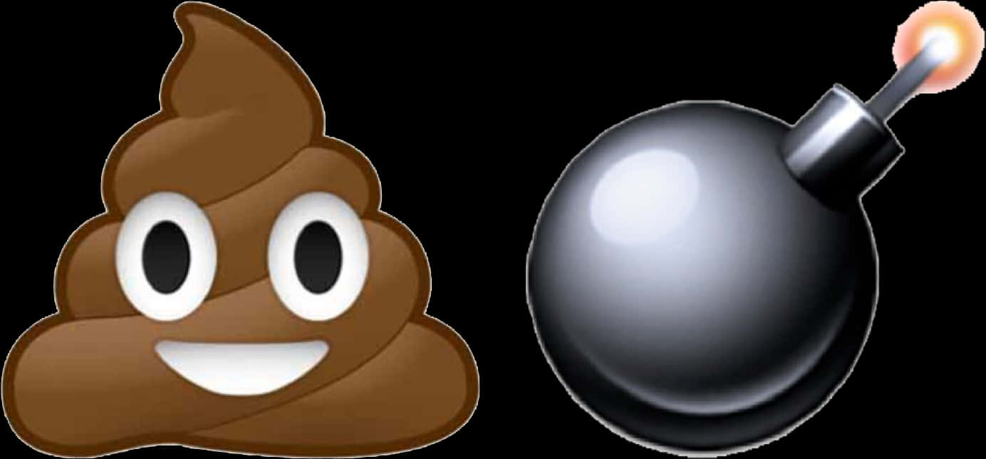 Poop Emojiand Bomb Icon PNG