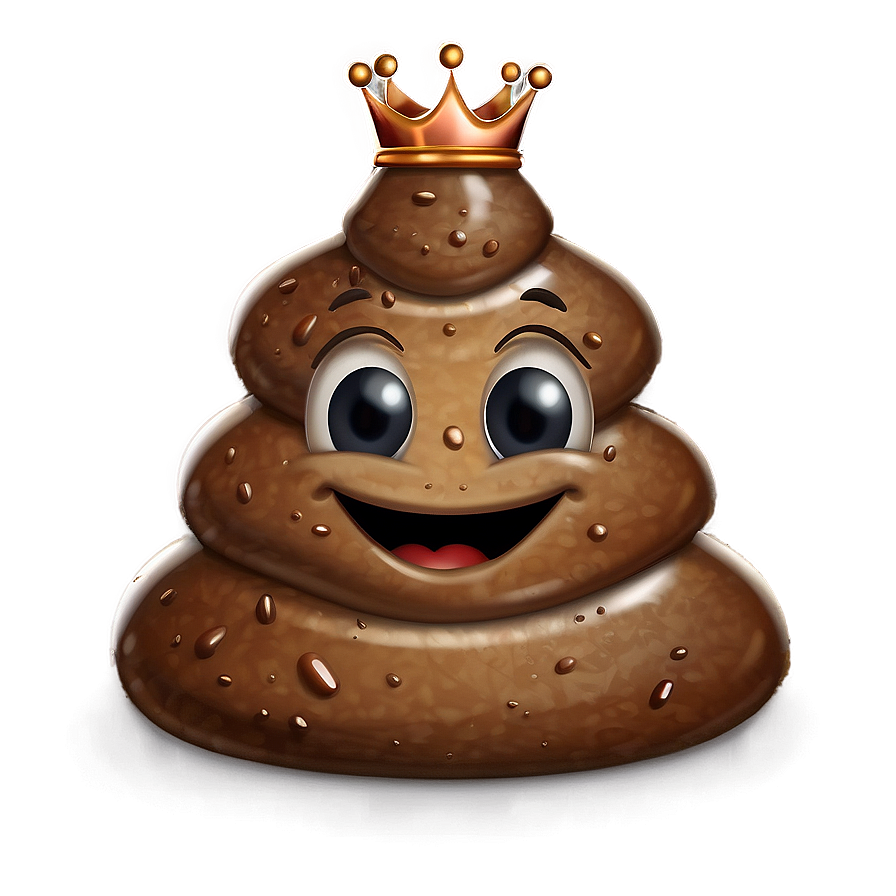 Poop With Crown Emoji Png 05232024 PNG