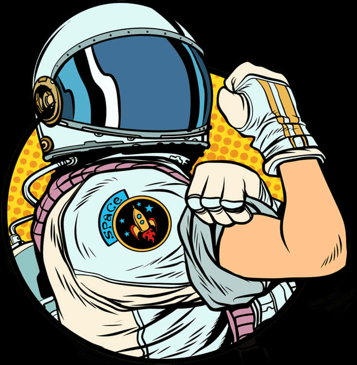 Pop Art Astronaut Illustration PNG