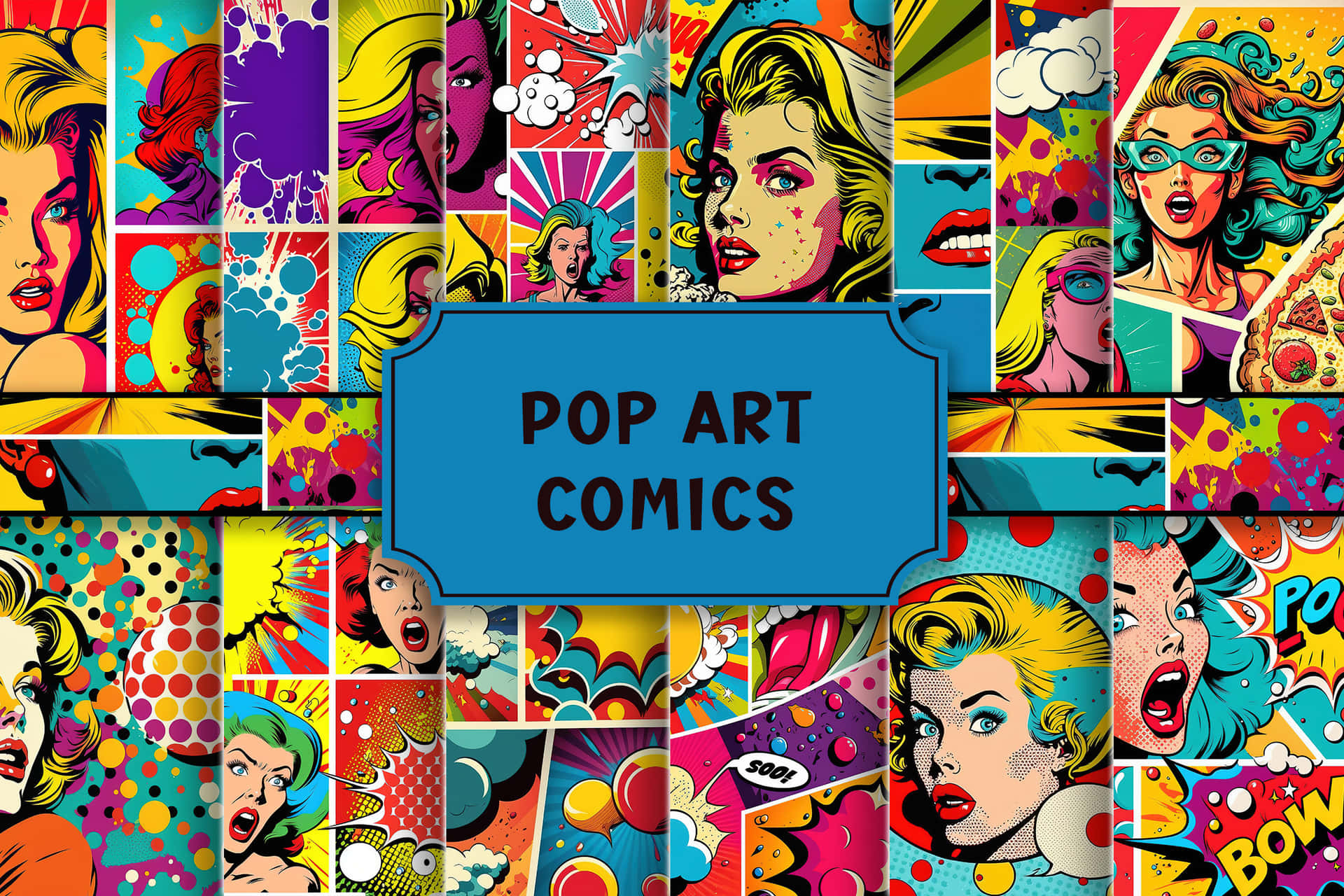 A Vibrant and Colorful Pop Art Wallpaper