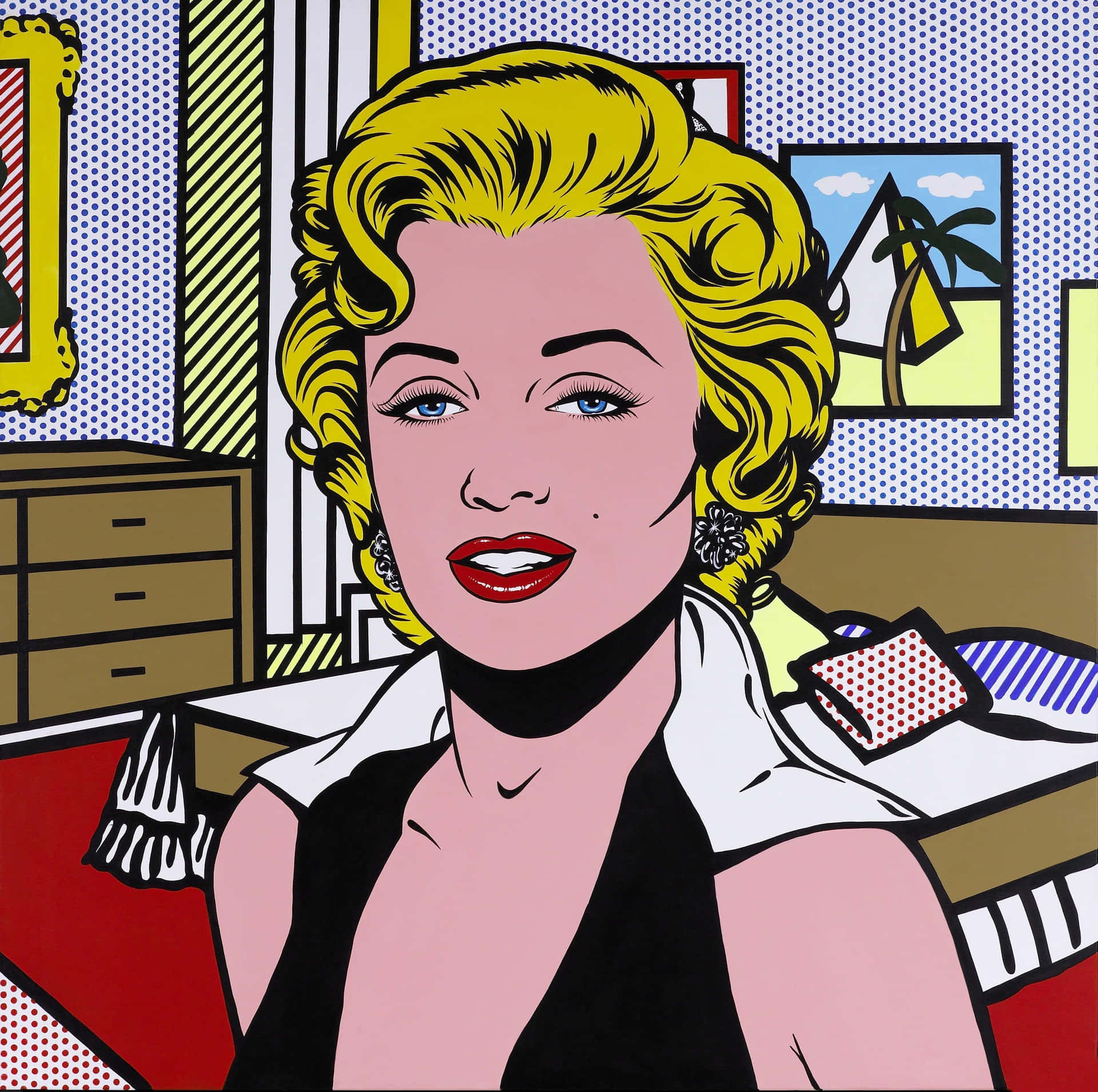 Pop Art Blonde Icon Vintage Style Wallpaper