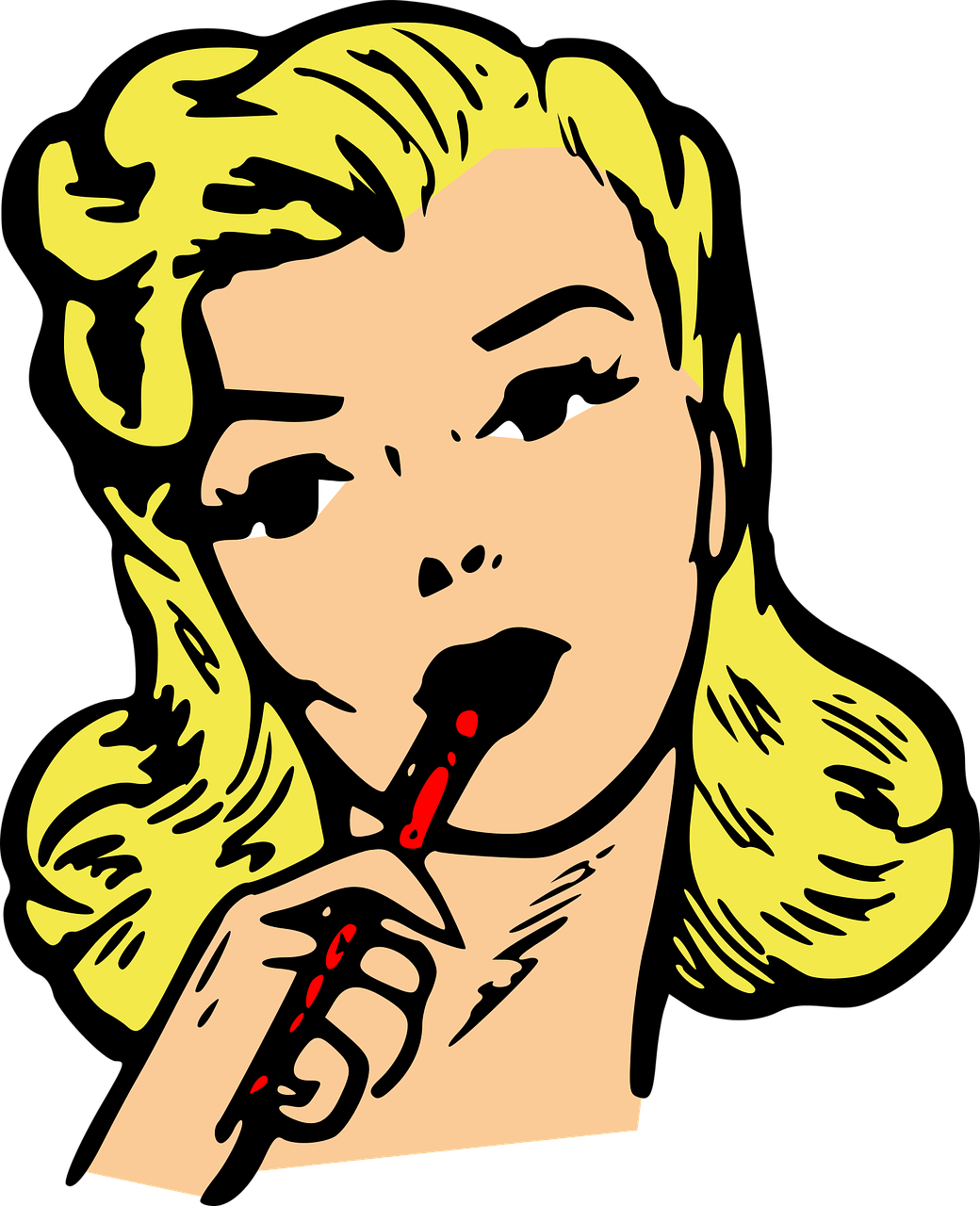 Pop Art Contemplative Blonde PNG