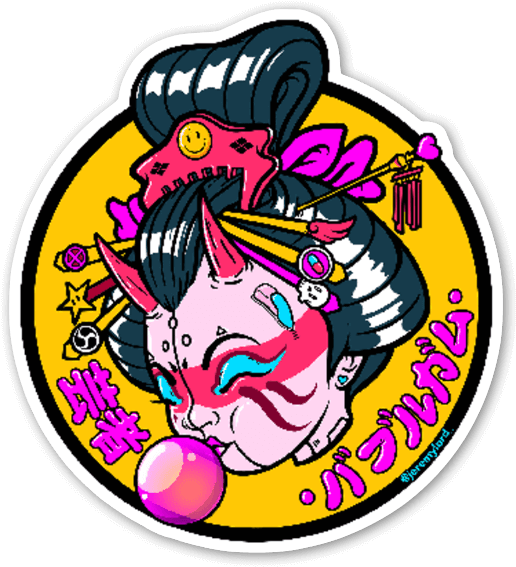 Pop Art Geisha Sticker PNG