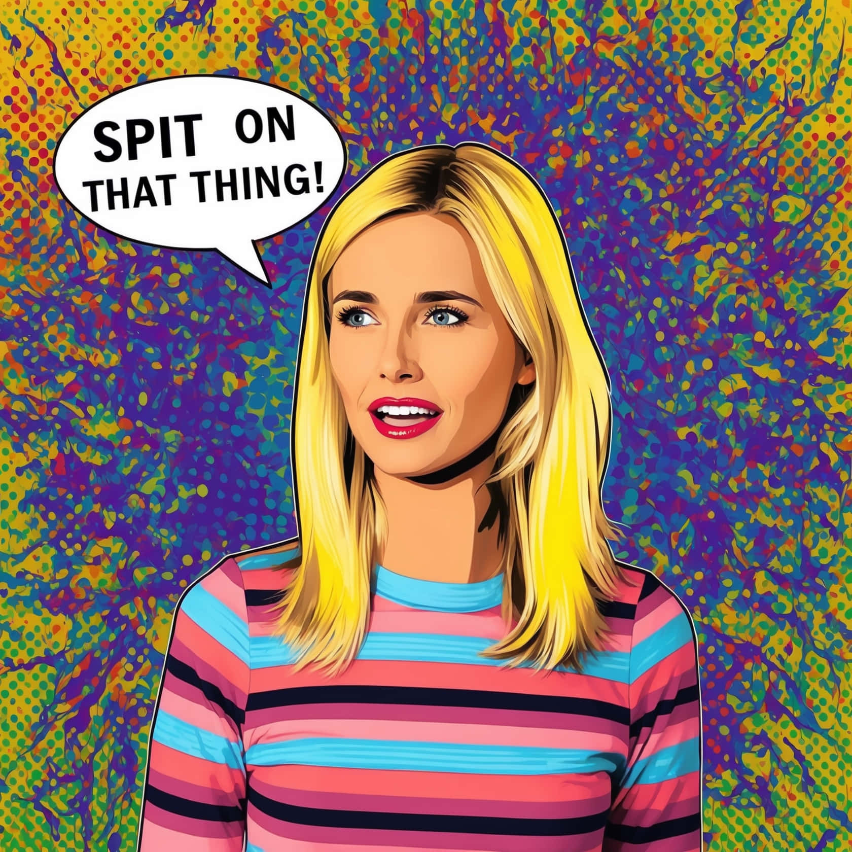 Pop_ Art_ Inspired_ Woman_with_ Comic_ Bubble Wallpaper
