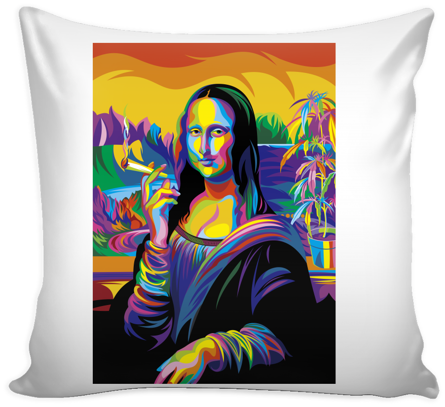 Pop Art Mona Lisa Cushion PNG