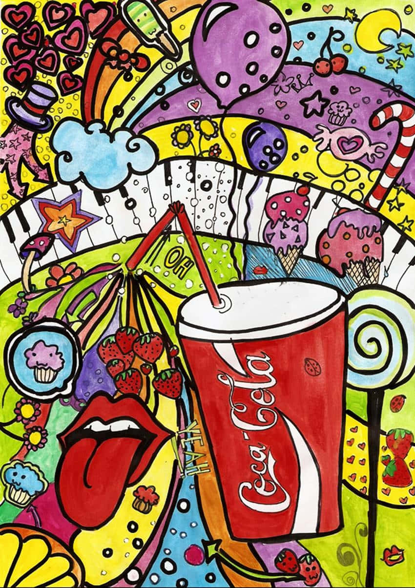 Colorful Coca Cola Pop Art Phone Wallpaper