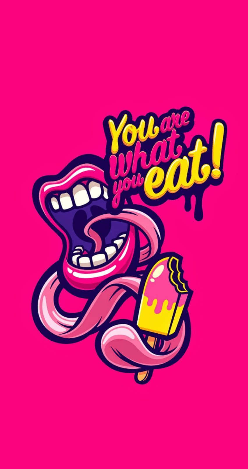 Pink Mouth Pop Art Phone Wallpaper