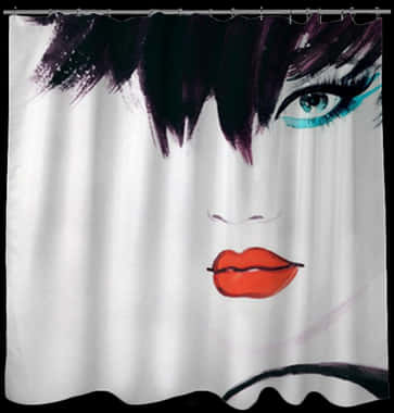 Pop Art Shower Curtain Face Illustration PNG