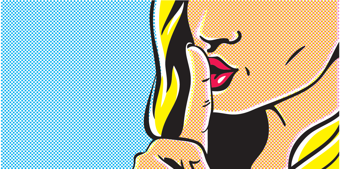 Pop Art Silence Gesture PNG