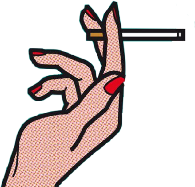 Download Pop Art Style Hand Holding Cigarette | Wallpapers.com