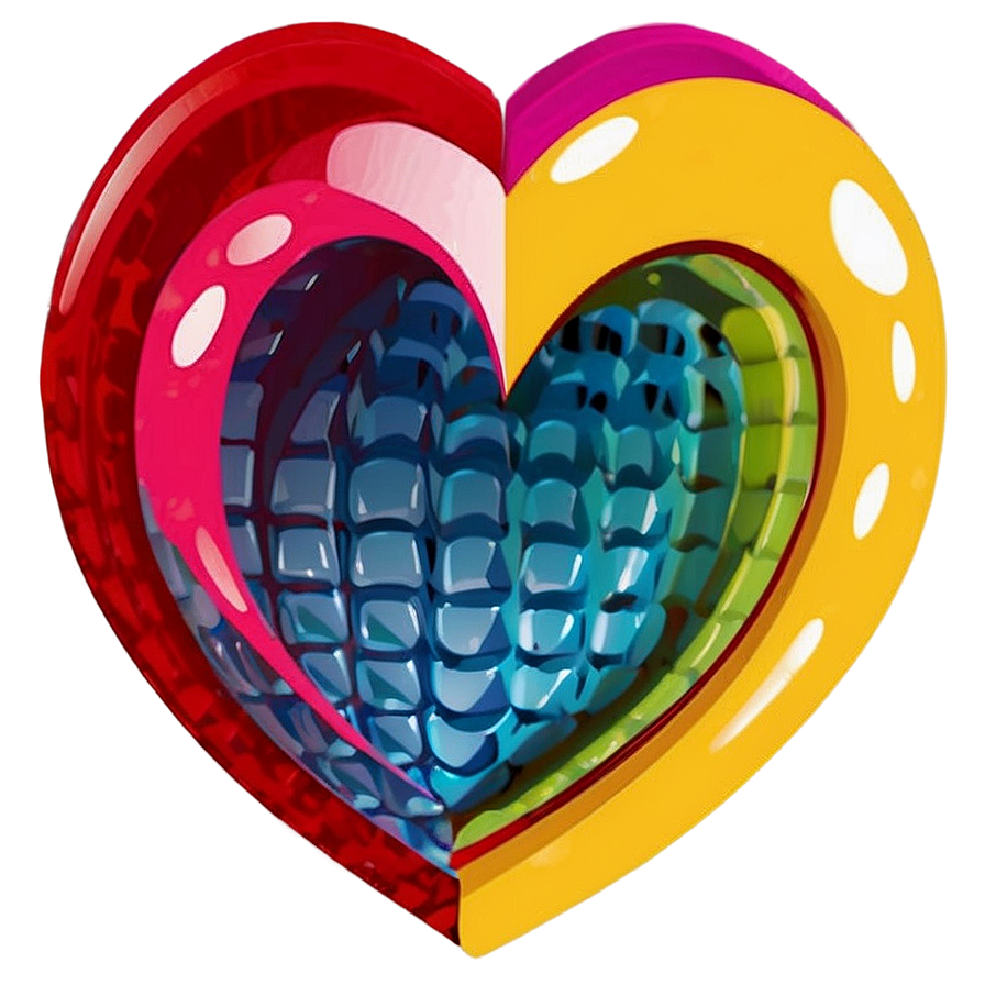 Pop Art Style Heart Png 06242024 PNG