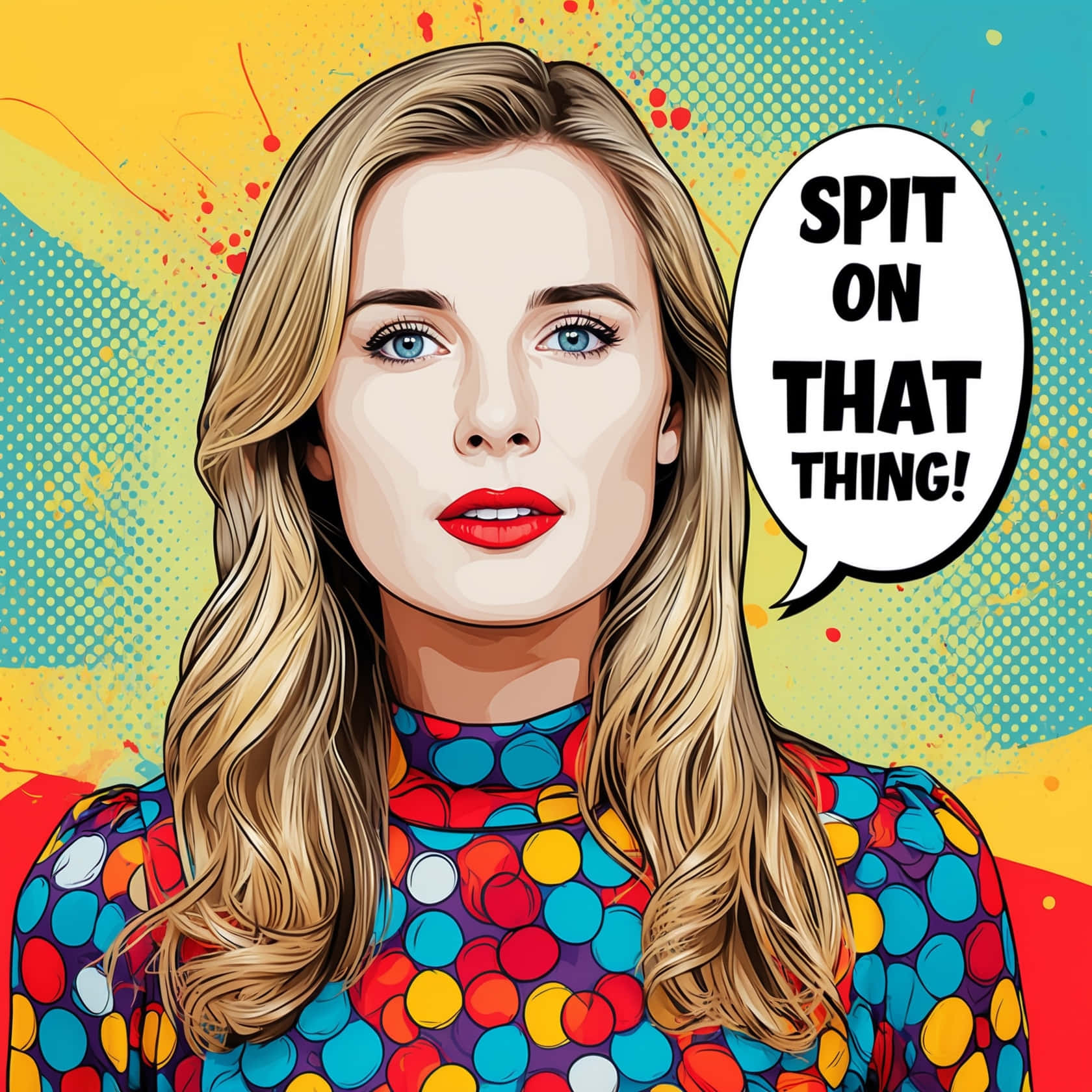 Pop Art Woman Spit On That Thing Wallpaper