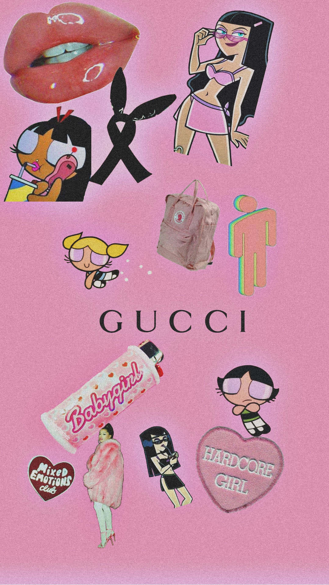 Pop Culture Mashup Gucci Collage Wallpaper