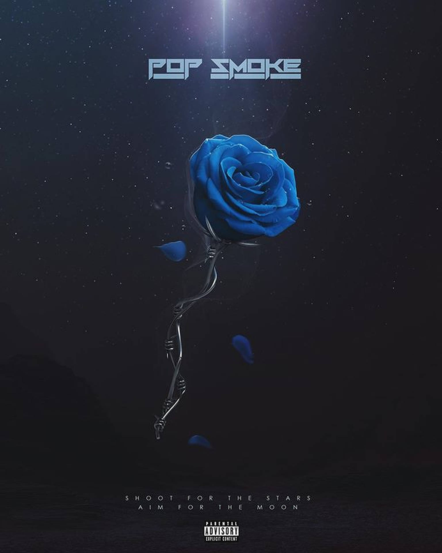Pop Smoke Blue Rose Background