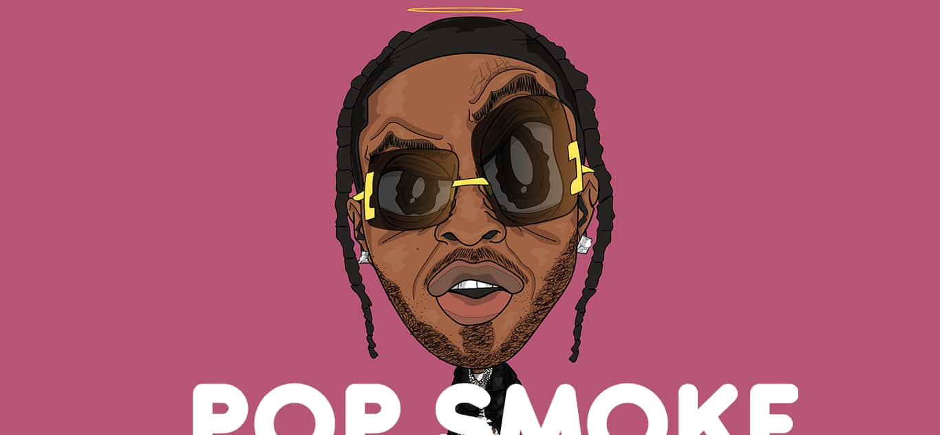 Pop Smoke's artistic legacy in a cartoon illustration Wallpaper