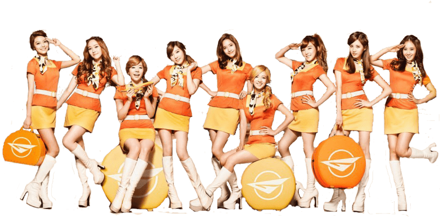 Pop_ Group_in_ Orange_ Attire PNG