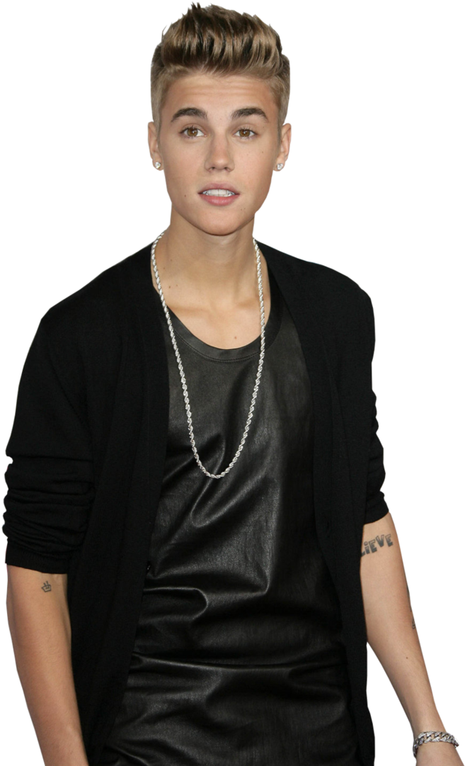 Pop_ Star_in_ Black_ Outfit PNG
