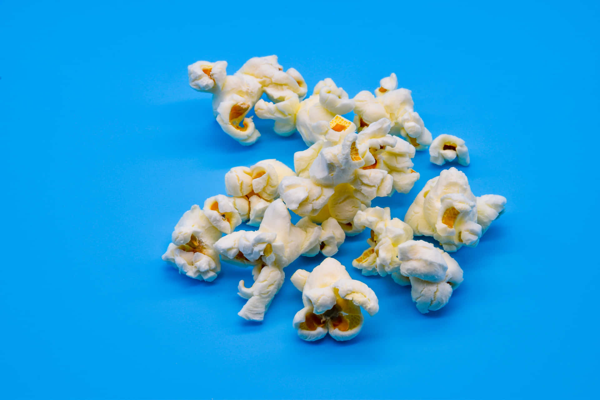 Popcorn On A Blue Background