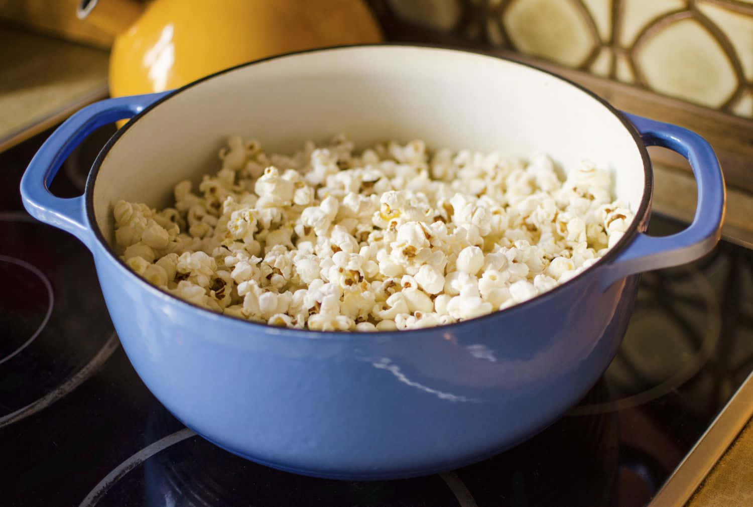 Popcorn On Blue Pan Picture
