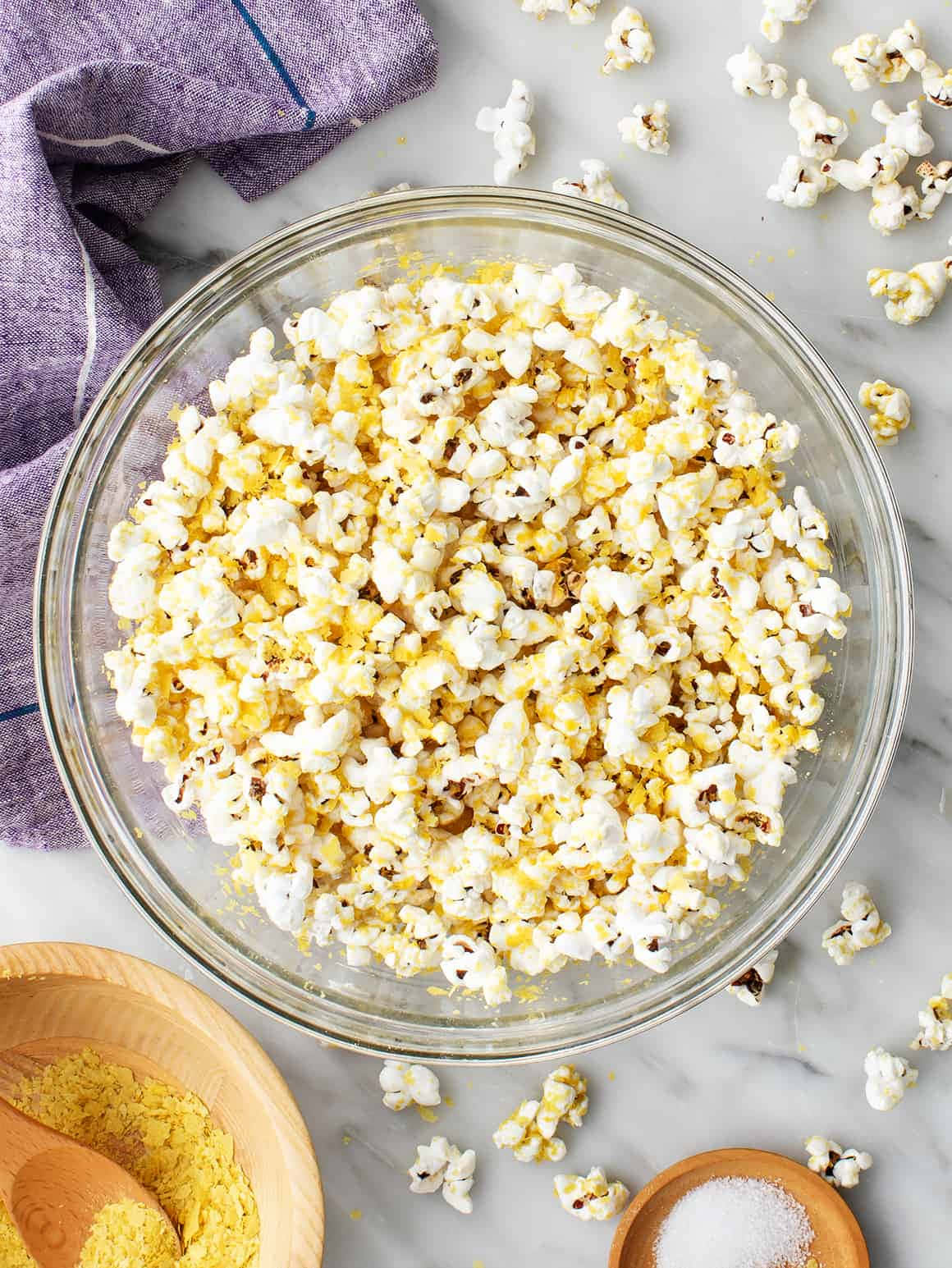 Popcorn Beside Salt And Cheese Picture