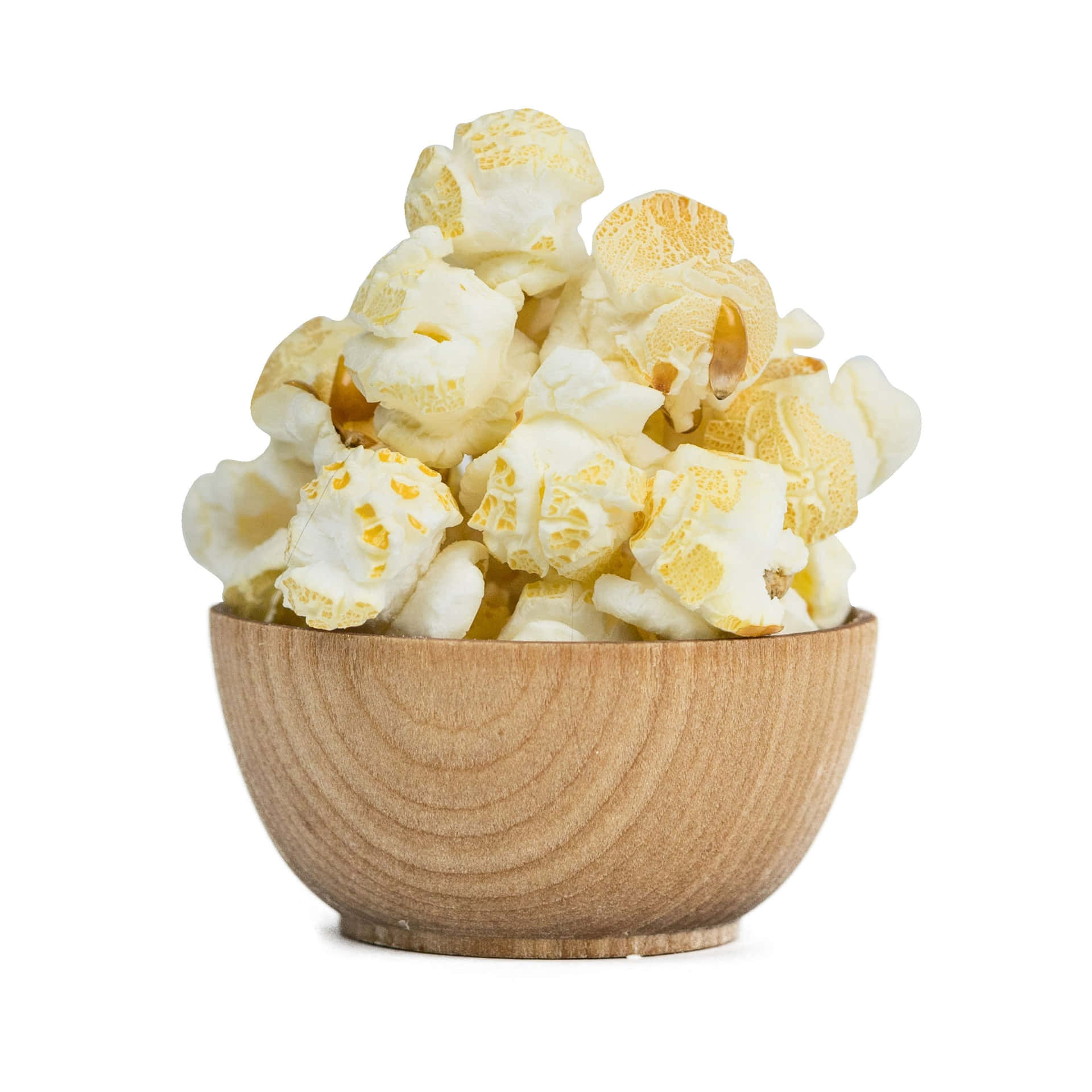 Enskål Med Popcorn På En Vit Bakgrund