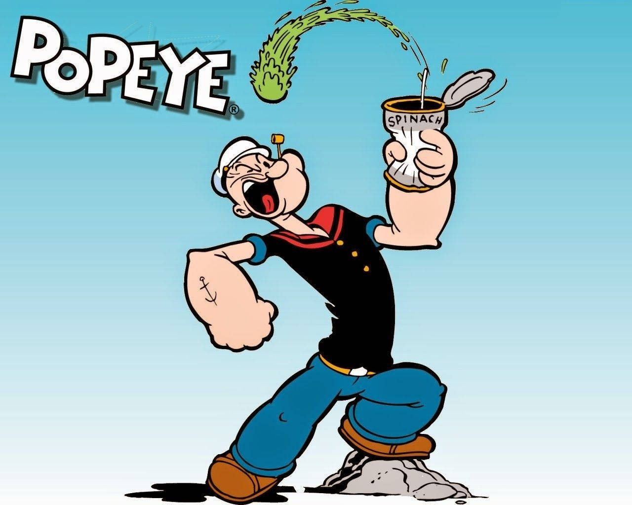 Popeye Eating Spinach Wallpaper