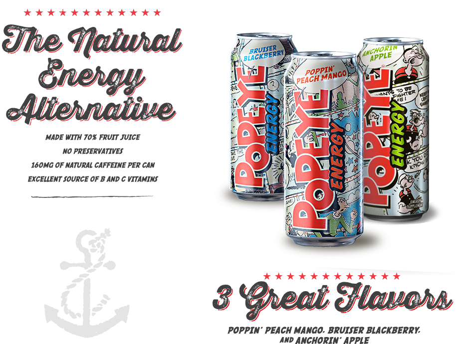 Popeye Energy Drink Flavors PNG